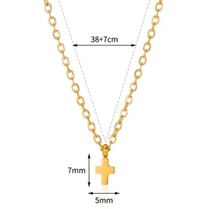 Rinhoo Plaqué Or En Acier Inoxydable Collier Lune Coeur Étoile Triangle Croix Pendentif Femmes Hommes Couple Collier Bijoux Cadeau - Product Image 6