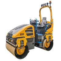 Mini-rouleau tandem XD120S, diamètre de tambour 720 mm, capacité de montée de 30 %, avec ROPS pliable pour le compactage des trottoirs et des allées