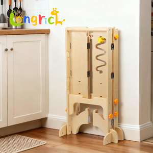 Tour <span class=keywords><strong>de</strong></span> <span class=keywords><strong>cuisine</strong></span> pliable 4-en-1 pour tout-petits avec 2 niveaux réglables et design coulissant, marchepied unisexe pour salle <span class=keywords><strong>de</strong></span> jeux et usage domestique - Product Image 6