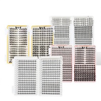 Faux cils semi-faits à la main en fibre synthétique, emballage en livre, vente en gros, usine, approvisionnement stable, éventail segmenté auto-greffant