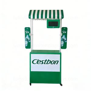 Kiosco Moderno para Promociones de Bebidas en Interiores y Exteriores con Ruedas y Pantalla LED, Soporte Móvil para Publicidad de Agua Potable - Product Image 3