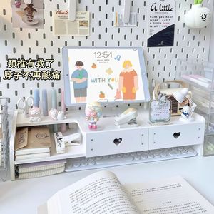 ชั้นวางคอมพิวเตอร์แบบยกสูง 2 ชั้น สำหรับจัดระเบียบโต๊ะทำงาน - Product Image 1