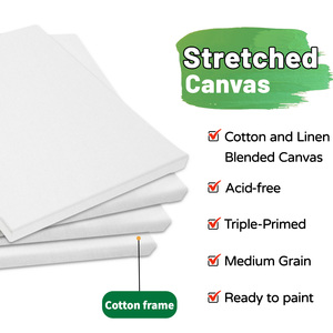 艺术家水平棉麻混纺拉伸空白画布，艺术用品三重底漆防漏艺术画布 - Product Image 3