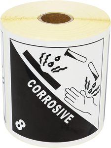Tùy chỉnh in nguy hiểm chất kết dính nguy hiểm Lớp 8 ăn mòn nhãn Un 3480 4x4 inch cảnh báo Nhãn dán nhãn cho gói - Product Image 3
