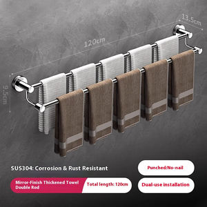 Estante de Baño de Acero de Una o Dos Niveles de Alta Calidad, Diseño Moderno, Montado en la Pared, para Uso en Hoteles y Apartamentos, Popular de Doble Capa, 120 cm - Product Image 6