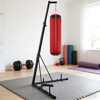 Soporte Plegable para Saco de Boxeo de Alta Resistencia con Altura Ajustable, Soporte Independiente para Entrenamiento de Boxeo para Adultos y Niños en Casa