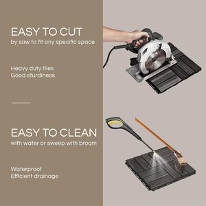 กระเบื้องพื้นไม้ระแนงแบบประกบกัน ไม้กระถิน ทนน้ำ สำหรับปูพื้นระเบียง ลานบ้าน สนามหญ้า ภายนอกและภายในอาคาร ใช้ได้ทุกสภาพอากาศ พื้นผิวกันลื่น - Product Image 5