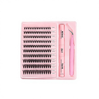 Meilleures ventes : Kit de cils réutilisables DIY 30D 40D grande capacité, cils épais et longs, épaisseur 0,07 mm, tige en coton noir