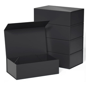 Cajas de cartón personalizadas blanco negro zapatilla embalaje zapato plegable caja de regalo de papel magnético con logotipo - Product Image 5