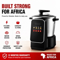 Máquina Eléctrica para Preparar Fufu de 900W y Gran Capacidad (6L), Procesador de Alimentos Comercial de Alta Resistencia para Triturar, Mezclar y Cocinar Ñame