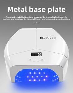 Lampe UV à 72 LED pour ongles, séchage rapide du vernis gel, machine de polymérisation avec base en acier inoxydable réfléchissant - Product Image 3