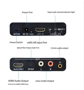<span class=keywords><strong>Convertisseur</strong></span> audio numérique eARC/ARC pour DTS Dolby Atoms <span class=keywords><strong>AC3</strong></span> LPCM Fiber vers RCA SPDIF Audio - Product Image 3
