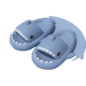 חם מכירות אנטי להחליק מצחיק כריש משפחה סנדלי _ אופנה אמבטיה בית הורים-ילד נעלי בית