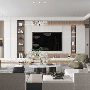 Mueble de TV, soporte de TV clásico de PVC blanco, muebles de Panel de gabinete, muebles de sala de estar, hogar chino moderno de madera personalizado - Product Image 5