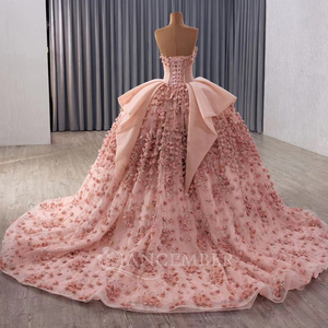 Robe de soirée de maternité style Empire à épaules dénudées, coupe Empire, longueur ras du sol, en organza, avec traîne chapelle Rsm251020 - Product Image 4