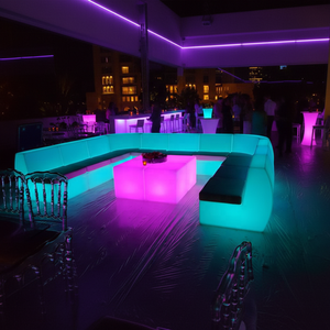 Canapé en forme de I à 4 places avec éclairage LED de luxe pour restaurant (Sf201) - Product Image 5