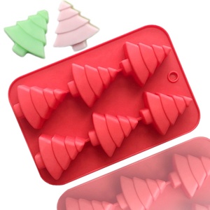 717 6 lỗ Cây giáng sinh Silicone khuôn bánh Silicone khuôn xà phòng tự làm công cụ Silicone xà phòng nến nhựa 2023 nóng bán nhà bếp bánh - Product Image 1