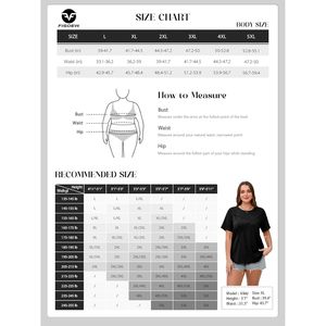 Fisoew Camiseta de manga corta para mujer, talla grande, informal, holgada, con cuello redondo, túnica asimétrica, jersey de algodón transpirable - Product Image 5