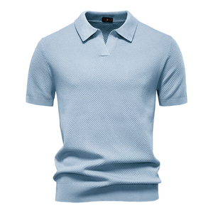 <span class=keywords><strong>Polo</strong></span> in Maglia da Uomo Fitspi, Maglione a Maniche Corte con Texture Ananas Premium, T-Shirt Casual Business Estiva, Vestibilità Ampia, Collo Aperto - Product Image 5