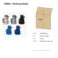 Sac à raquettes de pickleball, accessoires de pickleball, sac à dos taille L, bleu foncé personnalisé, OEM ODM
