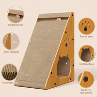 Grattoir pour chat en carton ondulé incliné, rampe en MDF de 57 cm, planche à gratter pour chat avec cachette pour chats d'intérieur OEM/ODM