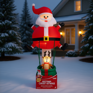 GIGI Babbo Natale Gonfiabile con Renna 8 Piedi Decorazione Natalizia da Esterno per Giardino - Product Image 2