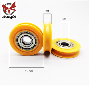 Poulie à roulettes en plastique petite V H U, 1 pièce, avec raccords de roulement à billes 608 - Product Image 2
