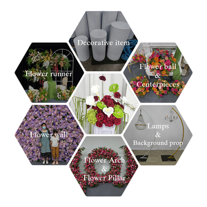 Promise Red Rose Green Hydrangea <b>Silk</b> Artificial <b>Flowers</b> White Calla Lilies for Modern Wedding Welcome Signs Event Decorations - Product Image 5