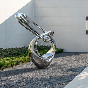 Personalizar College Campus <span class=keywords><strong>Plaza</strong></span> Centro público Arte Metal Espejo grande Pulido Torsión Acero inoxidable Estatua abstracta Decoración - Product Image 3
