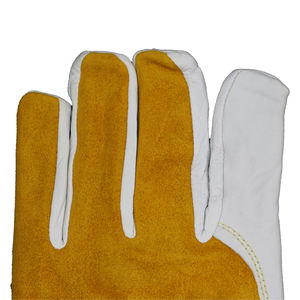 Gants de travail en cuir de chèvre brun long, en cuir de vache fendu, résistants à la chaleur, avec manches longues, bonne flexibilité et dextérité - Product Image 5