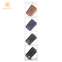 Étui à lunettes de grande capacité en cuir PU avec motif étoile et logo personnalisé