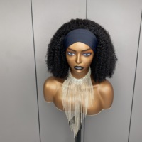Perruque bandeau en gros d'usine, cheveux humains brésiliens Remy, perruque complète fabriquée à la machine pour femmes noires, sans colle