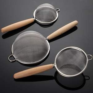 Stainless Steel Strainers Spoon <b>Mini</b> Filter Colander Oil Juicer Filter Mesh Strainer for Cooking and Frying With Wooden Handle - Product Image 4