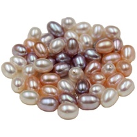 Perles naturelles d'eau douce en forme de riz, perles à moitié percées, pierres précieuses en vrac, accessoires de bijoux pour clous d'oreilles, vente en gros