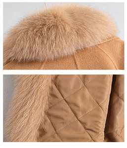 <span class=keywords><strong>Cappotto</strong></span> in Cashmere Double Face di Alta Gamma <span class=keywords><strong>con</strong></span> Collo in <span class=keywords><strong>Pelliccia</strong></span> di Volpe, Modello Lungo da <span class=keywords><strong>Donna</strong></span> <span class=keywords><strong>con</strong></span> Fodera <span class=keywords><strong>Interna</strong></span> in Seta - Product Image 4