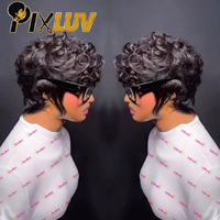 Peluca Corta de Cabello Humano Rizado, Sin Pegamento, Virgen, 100% Cabello Humano HD, Peluca Bob al Por Mayor