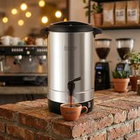 Percolateur à café électrique grande capacité 45 tasses, en acier inoxydable 304, robuste, pour le bureau