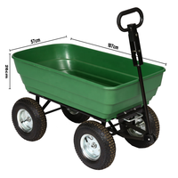 Jindeshun – chariot de décharge de jardin robuste en acier, avec trémie en plastique