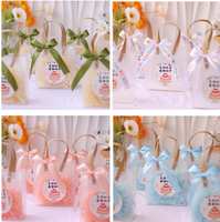 Sacs fourre-tout en PVC transparent colorés, sacs cadeaux en plastique réutilisables, poignées, micro-ondable, imperméable pour anniversaire, mariage, shopping