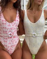 Maillots de bain pour femmes à étiquette privée personnalisée, ensembles de bikinis texturés en deux pièces, fabricant de vêtements de plage durables 2023