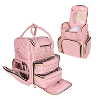 48 Porte-bouteilles Double couche Nail Bag Nail Organizer Mallette de transport Polish Storage Bag Nail Tech Bag