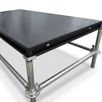 Scène portable en aluminium de 16 pi x 24 pi, pliable, mobile, plateforme carrée à double niveau pour concerts