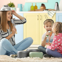 8 Inch Musical Spoon Percussion Instrument with Wooden Handle, Lightweight Design for Develops Rhythm and Hearing Skills