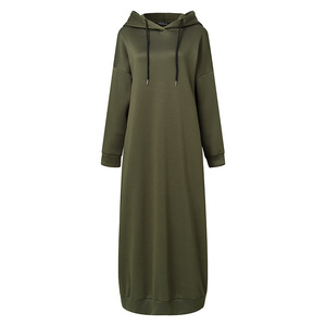 Solid Color Luxury Autumn and Winter Hooded Coat Loose <strong>Fleece</strong> Sweatshirt Modest Abaya Women Muslim Dress for Women <strong>Kaftans</strong> - Product Image 3