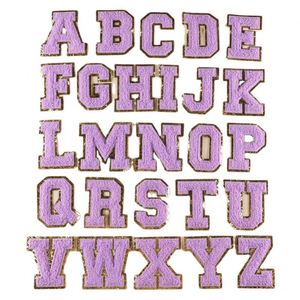 Offre Spéciale – Applique brodée en chenille avec lettres, bords dorés scintillants et colorés - Product Image 3