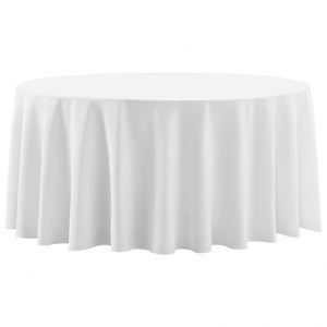 120 Inch Polyester <b>Round</b> Custom White Party Wedding <b>Tablecloth</b> <b>Table</b> Cloths <b>for</b> Events - Product Image 1