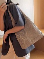 Sacs à bandoulière en crochet faits à la main pour femmes Vintage esthétique Hippie tricot plage sac fourre-tout Portable élégant pour printemps automne hiver