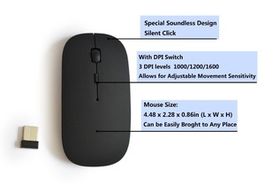 Bán buôn OEM quang mini Chuột không dây siêu mỏng 2.4G giao diện USB phổ quát cho máy tính bảng PC 3D laser theo dõi không thấm nước - Product Image 5
