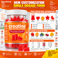 Gummies de créatine monohydrate en vrac, directement de l'usine OEM, pour hommes et femmes, 60 unités, favorise l'énergie et la récupération*, sans OGM, HALAL