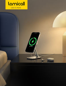 Support de téléphone stable en aluminium Lamicall TDP02 pour chargeur magnétique, support de station d'accueil en métal, base antidérapante, support de charge sans fil - Product Image 3